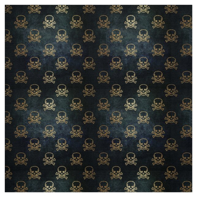 Gothic Skull and Bones Costume Fabric (Swatch)