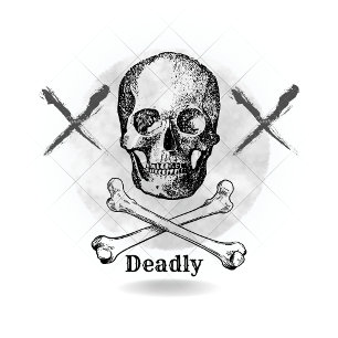 Gothic Skull and Crossed Knives Dark Art Dartboard