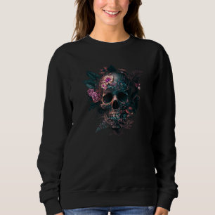 Gothic Skull and Flowers Clothing For Women and Me Sweatshirt