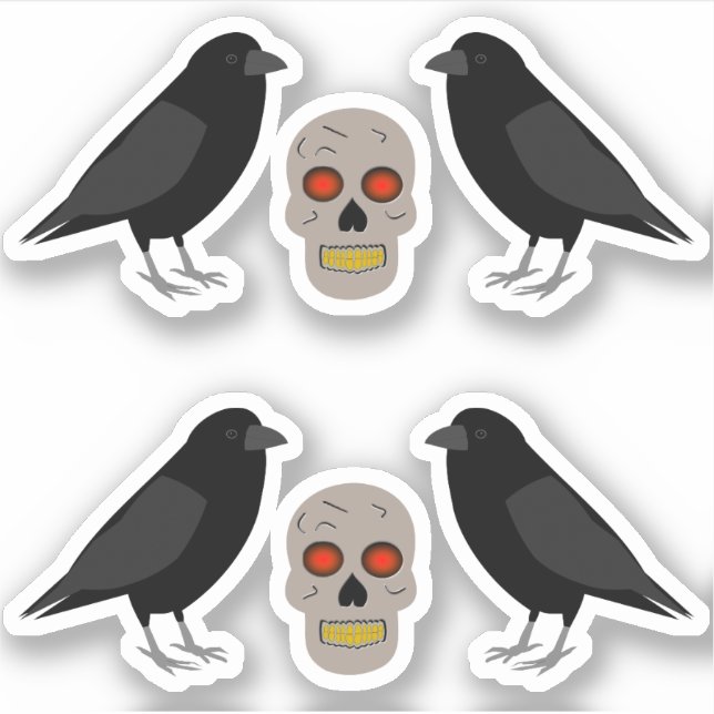 Gothic Skull and Guardian Ravens Halloween (Front)