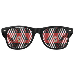 Gothic Skull and Guardian Ravens Halloween Retro Sunglasses