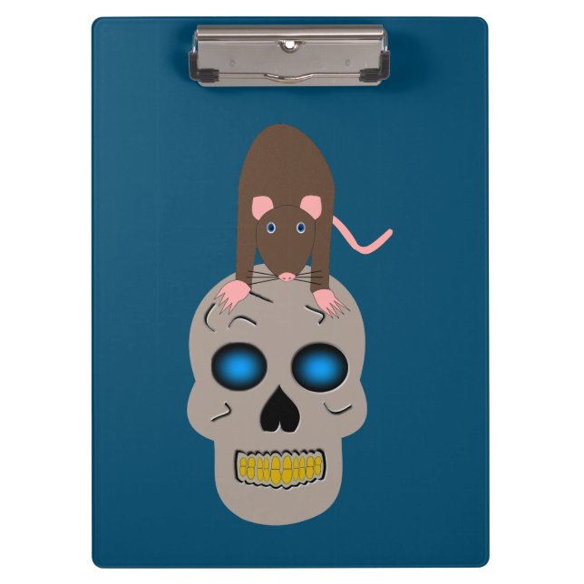 Gothic Skull and Rat Halloween Clipboard (Front)
