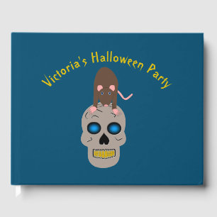 Gothic Skull and Rat Halloween Party Custom Guest Book