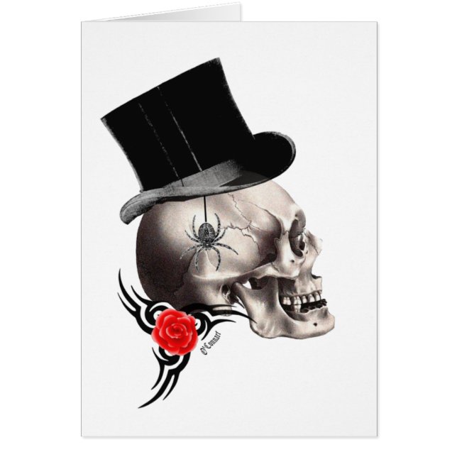 Gothic skull and rose tattoo style (Front)