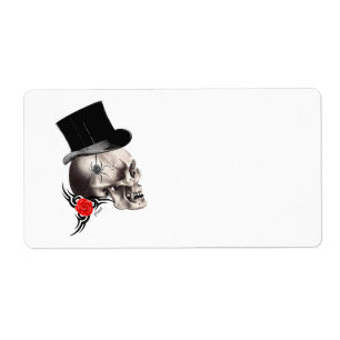 Gothic skull and rose tattoo style