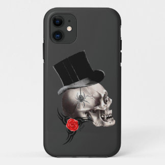 Gothic skull and rose tattoo style Case-Mate iPhone case