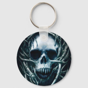 Gothic Skull Art: Creepy Death Metal Sigil Key Ring