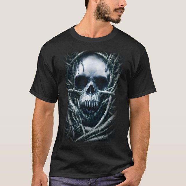 Gothic Skull Art: Creepy Death Metal Sigil T-Shirt (Front)