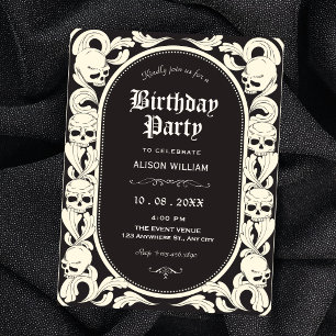 Gothic Skull birthday Invitation