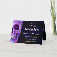 Gothic Skull Birthday Party Purple RIP To His 20s