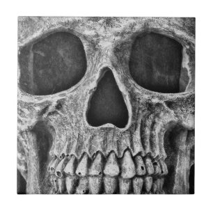 Gothic Skull Black And White Grunge Cool Tile