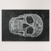 Gothic Skull Black And White Grunge Scary Jigsaw Puzzle (Horizontal)