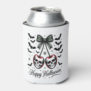 Gothic Skull Cherry Halloween Can Cooler