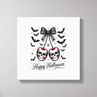 Gothic Skull Cherry Halloween Canvas Print