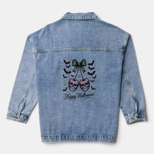Gothic Skull Cherry Halloween Denim Jacket