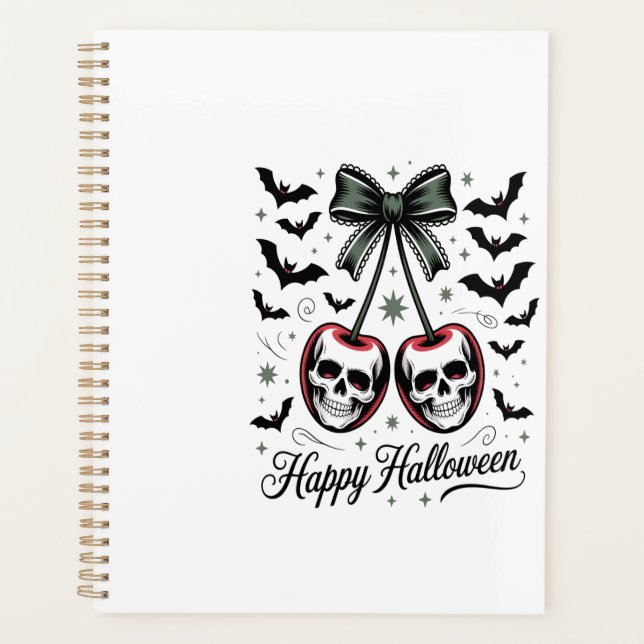 Gothic Skull Cherry Halloween Planner (Front)