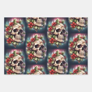 Gothic Skull Christmas Wrapping Paper
