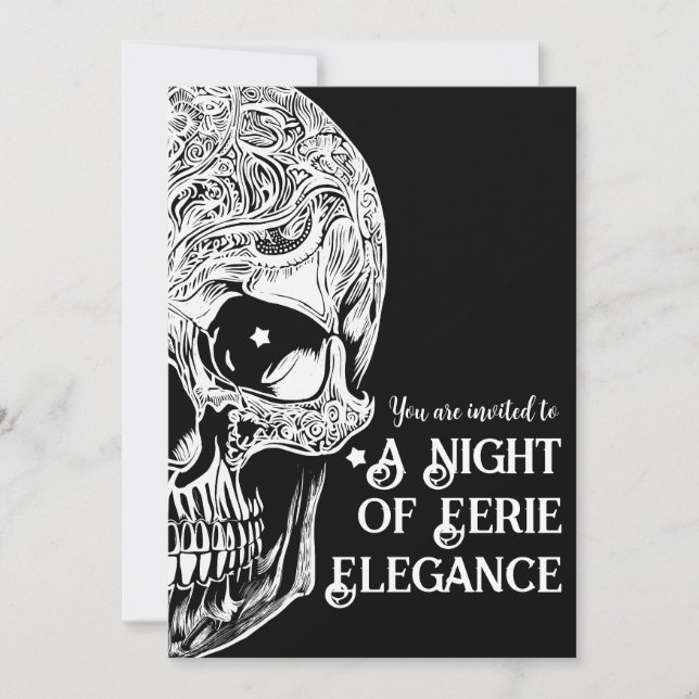 Gothic Skull Cocktail & Costume Party Invite (Front)