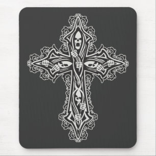 Gothic Skull Cross Mouse Pad