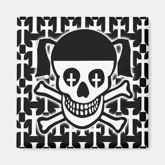 Gothic Skull & Crossbones Magnet (Front)