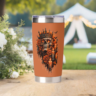 Gothic Skull Crown Halloween Dark Roses Spooky Des Insulated Tumbler