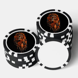 Gothic Skull Crown Halloween Dark Roses Spooky Des Poker Chips