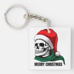 Gothic Skull Crown with Red Roses – Dark Biker Sty Key Ring