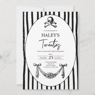 Gothic Skull Death to My 20s Funeral 30th Birthday Invitation