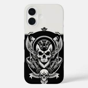 Gothic Skull Design iPhone 16 Case