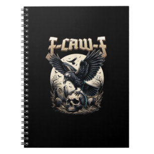 Gothic Skull F-Caw-F Crow Adult Humour Graphic Notebook