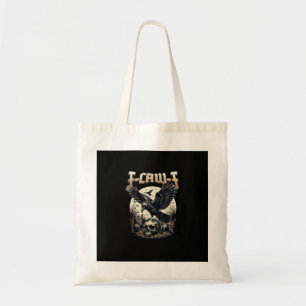 Gothic Skull F-Caw-F Crow Adult Humour Graphic  Tote Bag