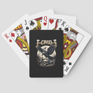 Gothic Skull F Caw F Crow Humor Graphic Playing Cards