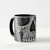 Gothic Skull Face Black And White Grunge Cool Mug (Front Left)