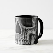 Gothic Skull Face Black And White Grunge Cool Mug (Front Right)