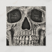 Gothic Skull Face Black And White Tattoo Shop