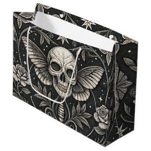 Gothic Skull Floral Celestial Pattern (1) Large Gift Bag