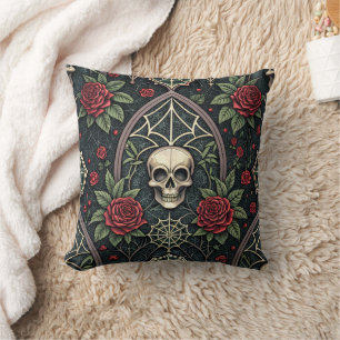 Gothic Skull Floral Celestial Pattern (3) Cushion