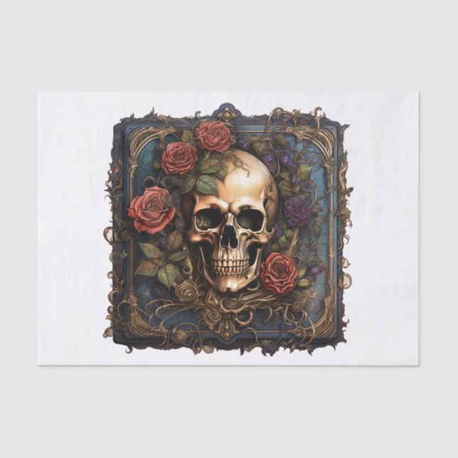 Gothic Skull for Decoupage  Tissue Paper (Front)