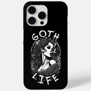 Gothic Skull Girl Portrait And Quote - Goth Life iPhone 15 Pro Max Case