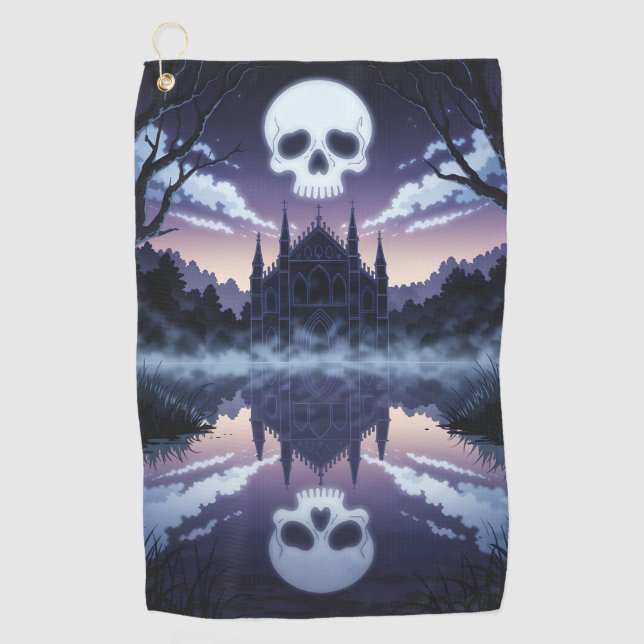 Gothic Skull Golf Towel (Front)