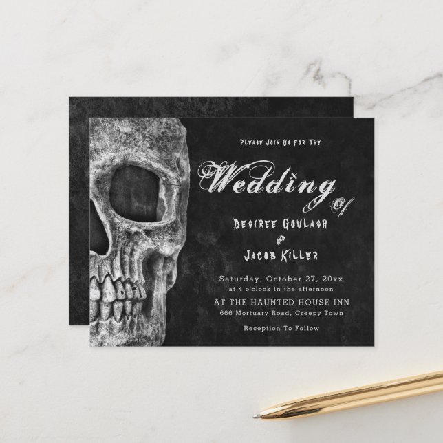 Gothic Skull Hallowedding Black Budget  (Front/Back In Situ)