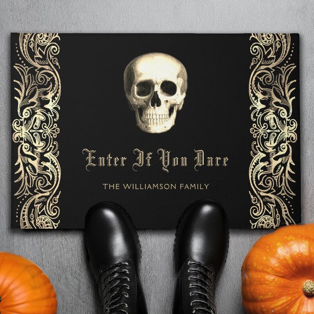 Gothic Skull Halloween Personalised Doormat (Creator Uploaded)