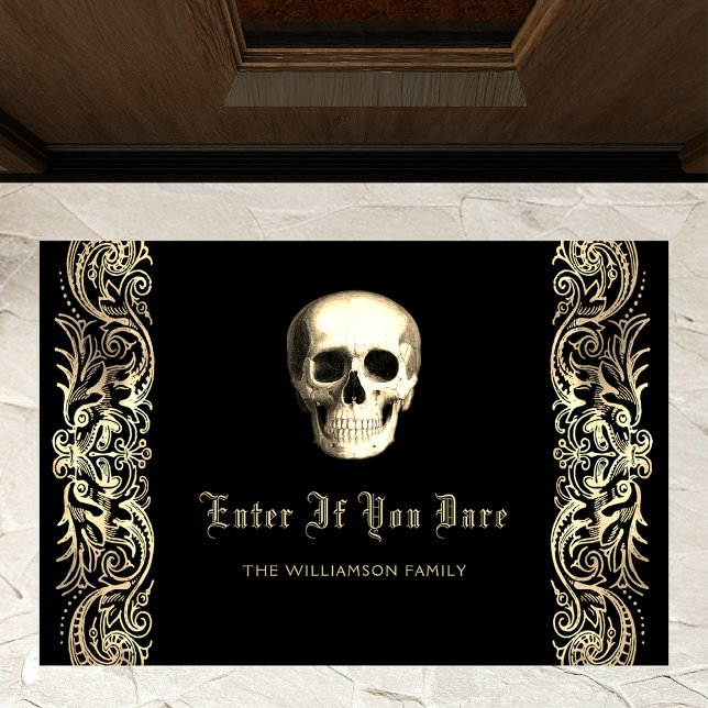 Gothic Skull Halloween Personalised Doormat (Creator Uploaded)