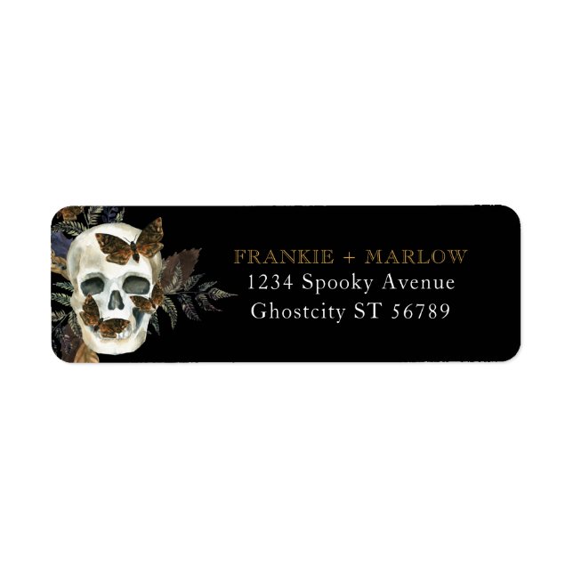 Gothic Skull Halloween Return Address (Front)