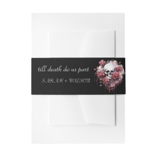 Gothic Skull Halloween Wedding Invitation Belly Band