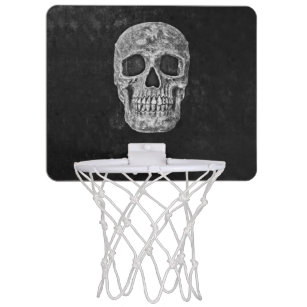 Gothic Skull Head Black And White Cool Mini Basketball Hoop