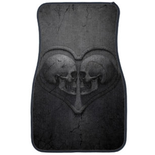 Gothic Skull Heart Front Car Mat