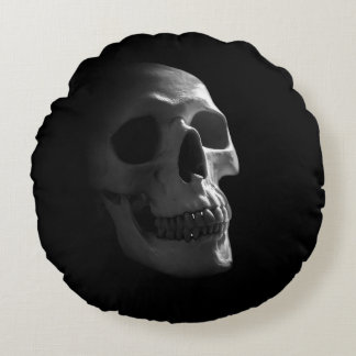 Gothic Skull Horror Goth Death Round Cushion