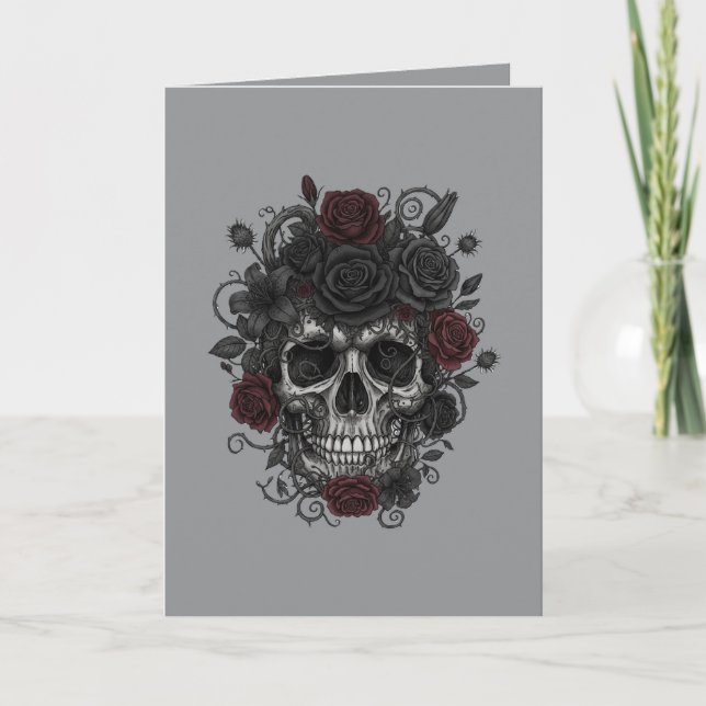 Gothic Skull Invitation Card– Día de los Muertos (Front)