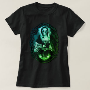 Gothic Skull Lady Green T-Shirt